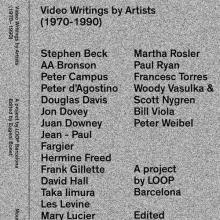 Video Writings by Artists (1970 – 1990)