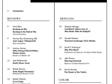 Millennium Film Journal No. 61 "World Views" - Table of contents